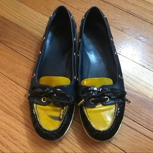 Tory Burch Patent Leather Boat Loafers Shoes